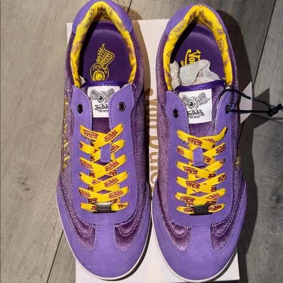 Von DutcH MRJ61 Vanderdutch Purple Gold Yellow Velvet Men’s Size 11.5 - Picture 4 of 8